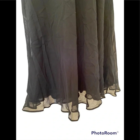 Ann Taylor Loft Black Cocktail Spaghetti Halter Tie Neck Chiffon Dress S… - Picture 6 of 10